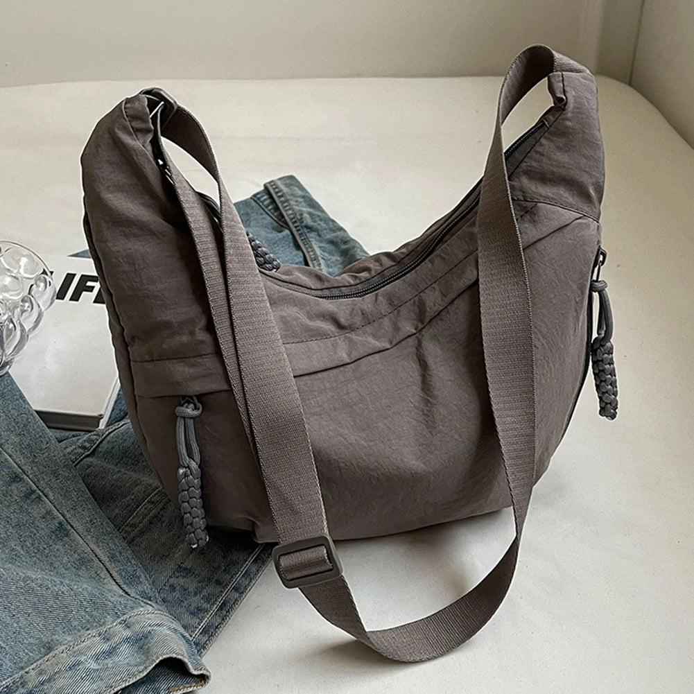 Bandolera Hobo con múltiples bolsillos para mujer, bolso cruzado de media luna, gran capacidad, bandolera diaria, correa ajustable, bolsa de viaje al aire libre