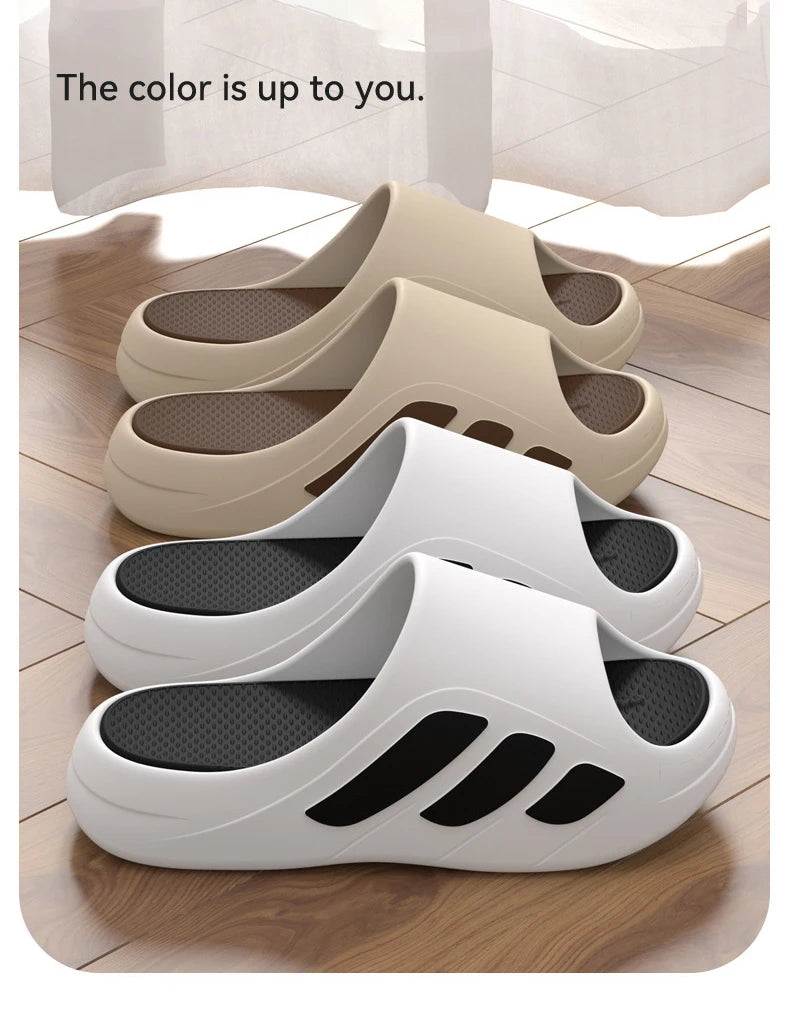 Nuevas zapatillas deslizantes para hombre con un sentido, alto valor estético, uso externo, parte inferior gruesa antideslizante, zapatillas frescas de playa para hombre