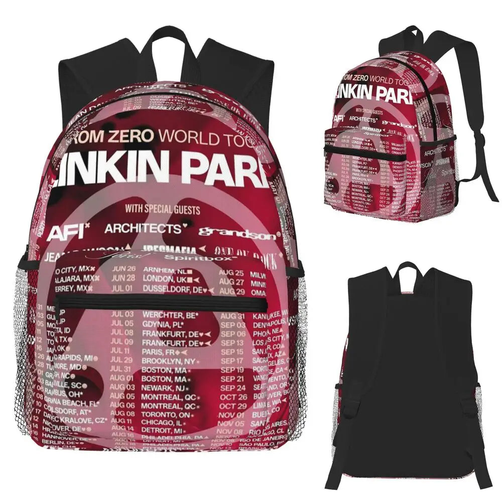 L-Linkin-S P-Park-S Band Mochila para estudiantes Mochila escolar Mochila de viaje para senderismo para niños y niñas Mochila de moda Bolsos de hombro