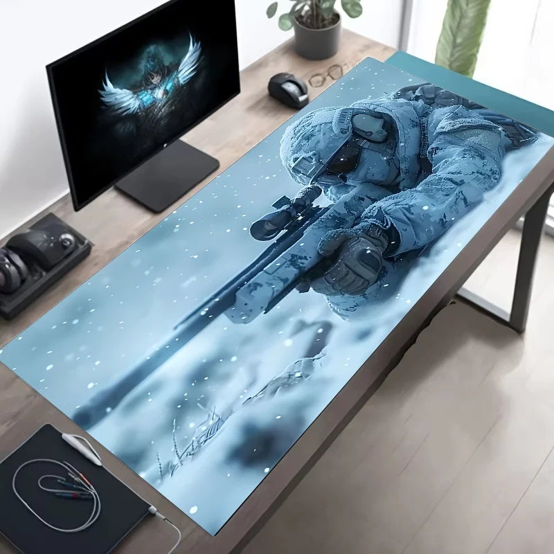 Mousepad XXL Gamer Antideslizante – Bordes Cosidos, Diseño Militar, Varios Tamaños