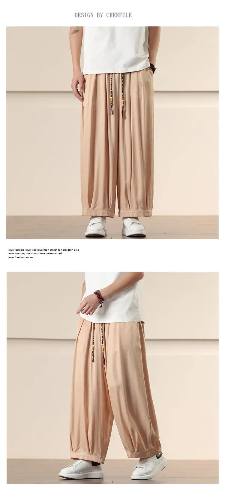 Pantalones Anchos Holgados de Hombre Estilo Chino para Primavera 2026, Pantalones Harem Casuales de Nueve Puntos para Hombre, Joggers Hip Hop de Otoño