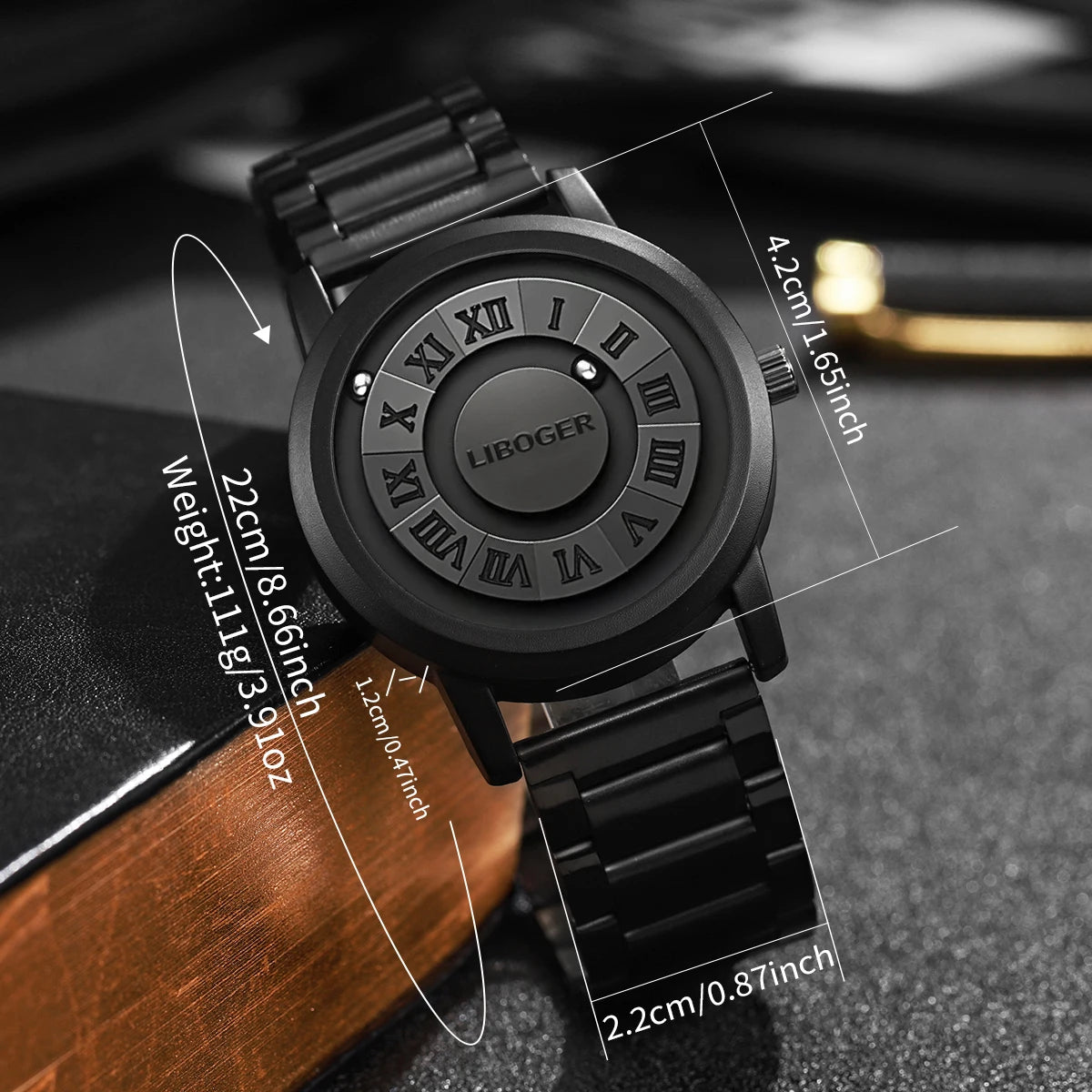 Relojes deportivos con suspensión magnética para hombre, relojes de pulsera de cuarzo informales para hombre, reloj Masculino (sin caja)