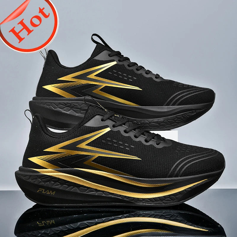 Zapatillas para correr especialidad maratón hombres deportes transpirables ligeros tablero de carbono mujeres cómodas zapatillas deportivas antideslizantes