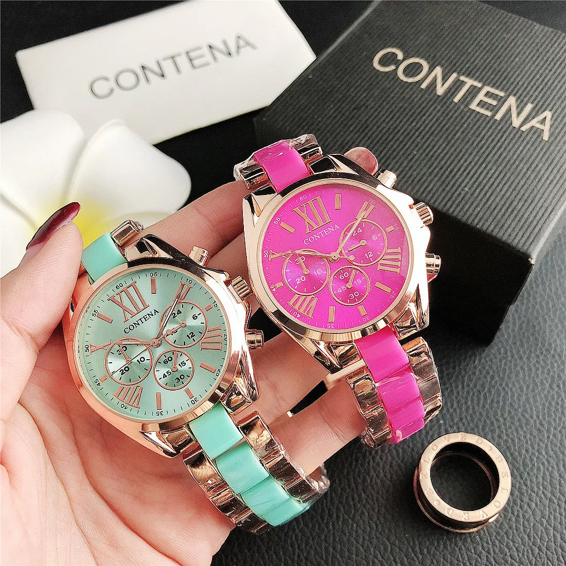 CONTENA Top Brand Luxury Watches for Women Fashion Creative Steel Bracelet Women's Watches Ladies Quartz Watch Reloj Mujer