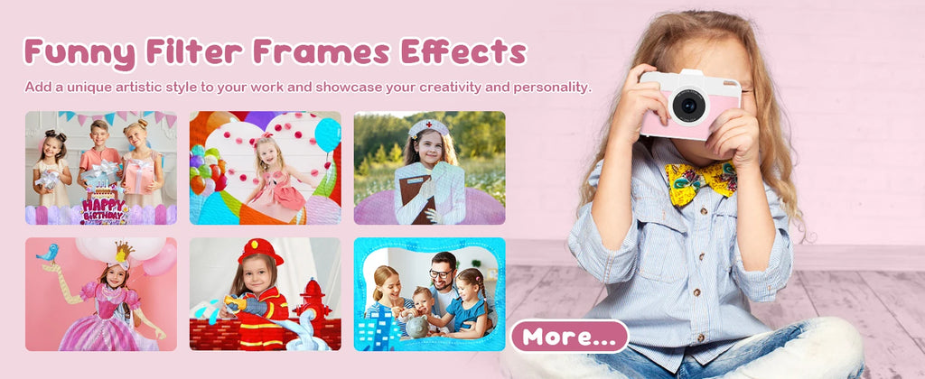 Cámara Digital para Niños 48MP – Doble Lente, Video 1080P, Zoom 16x, Juegos, Batería 600mAh