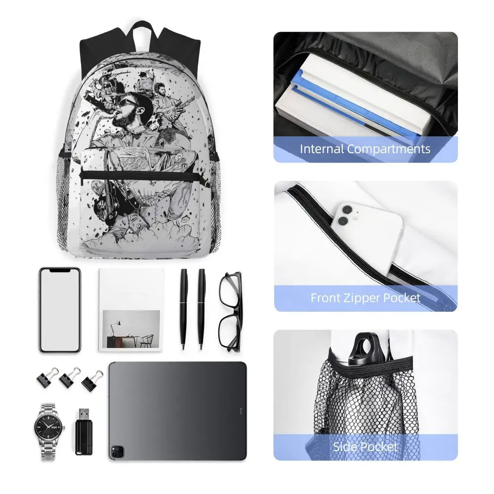 L-Linkin-S P-Park-S Band Mochila para estudiantes Mochila escolar Mochila de viaje para senderismo para niños y niñas Mochila de moda Bolsos de hombro