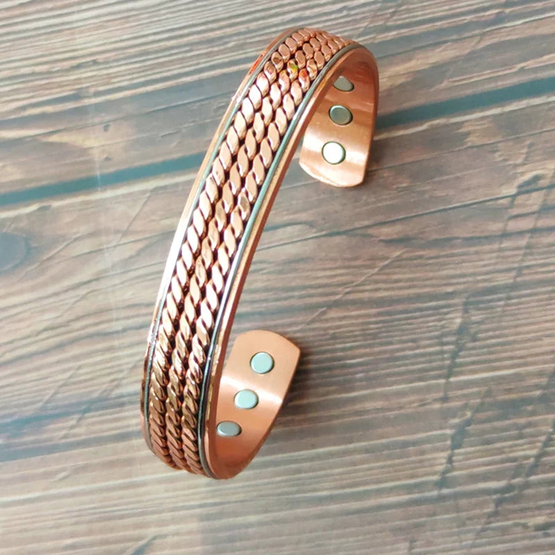 Pulsera magnética de cobre puro para hombres, imanes ajustables para artritis, brazalete para mujeres, terapia, brazaletes de energía para la salud, triangulación de envíos/al por mayor