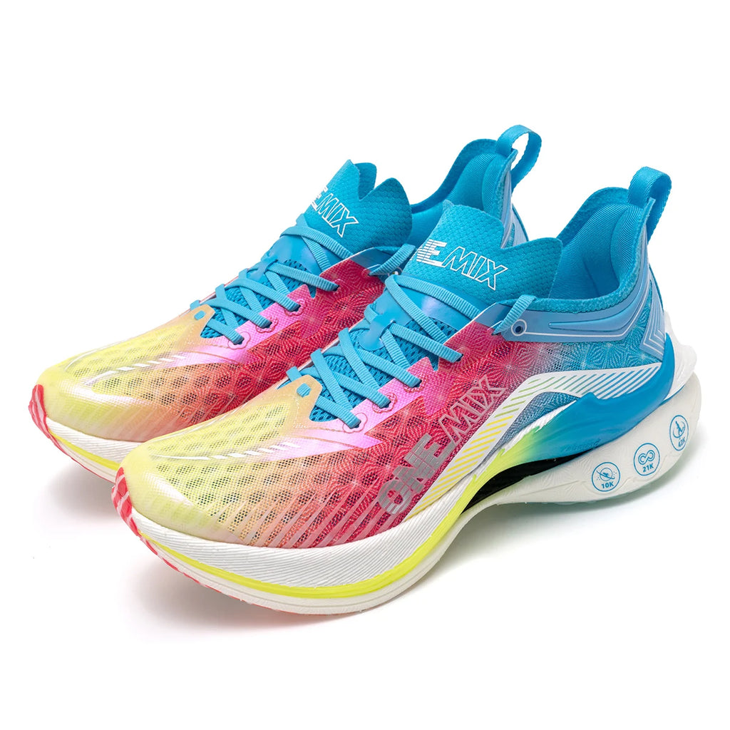 ONEMIX Trail Racing zapatillas para correr cojín malla transpirable estable usable placa de carbono al aire libre maratón deporte entrenamiento zapatillas
