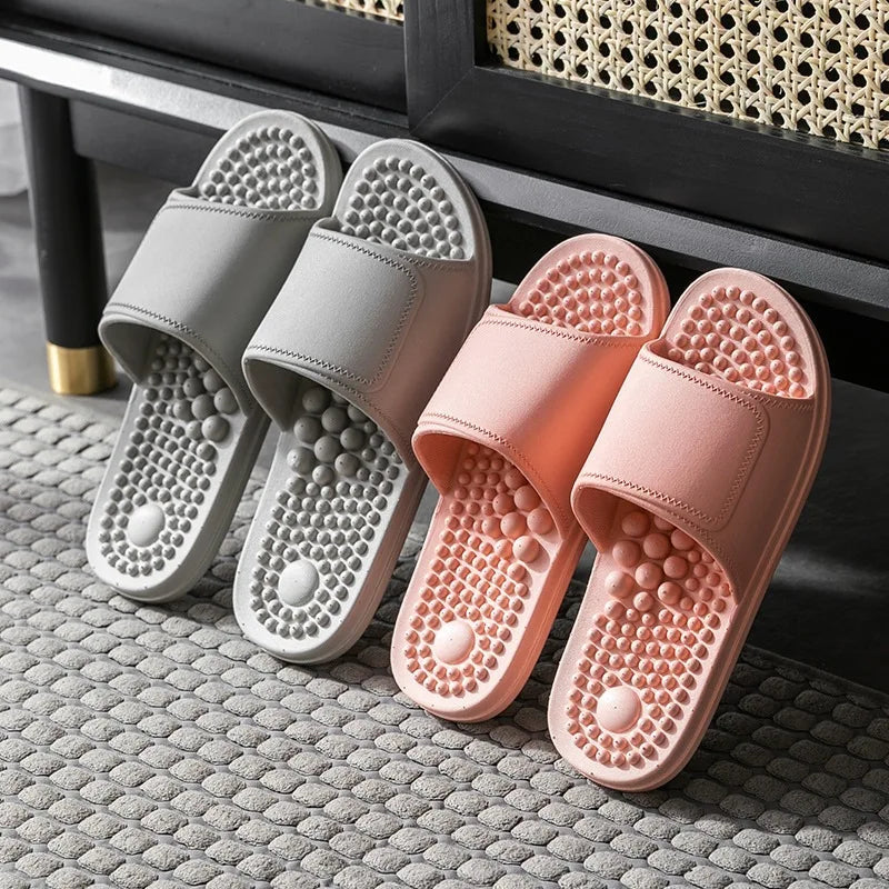 Masajeador de pies, pantuflas para aliviar la tensión, suaves, antideslizantes, zapatos de masaje de acupuntura, herramientas de reflexología para pies, para interiores.