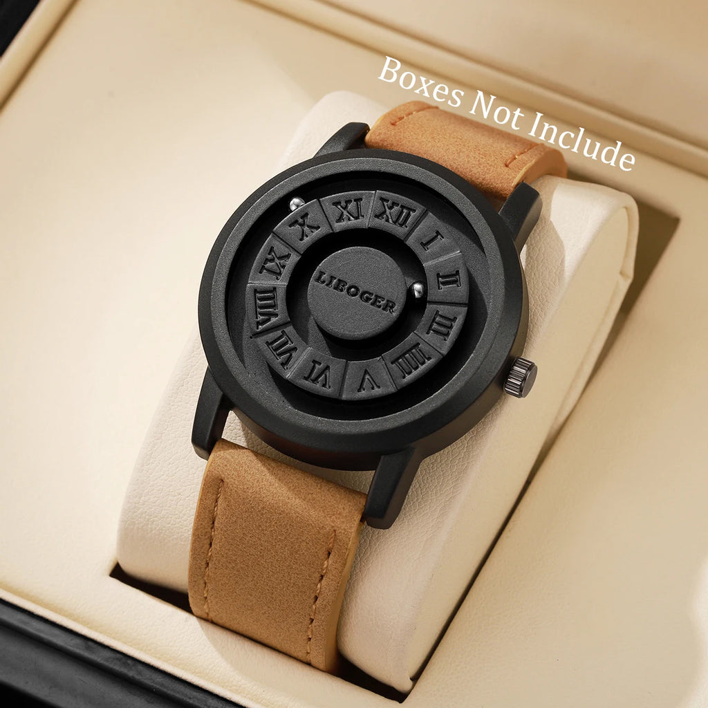 Relojes deportivos con suspensión magnética para hombre, relojes de pulsera de cuarzo informales para hombre, reloj Masculino (sin caja)