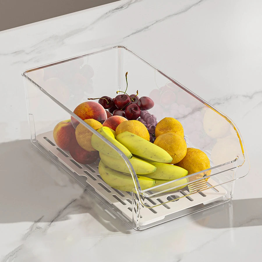 Aesthetic Clear Fridge & Pantry Organizer Bins