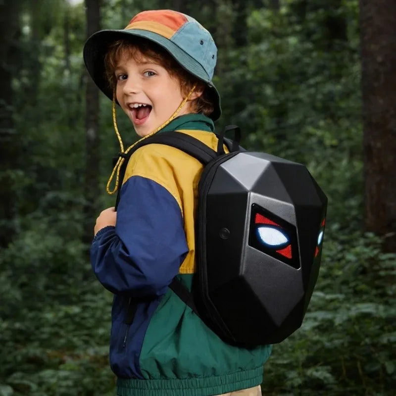 Mochila LED con Pantalla para Viajes de Negocios, Mochila para Portátil, Mochila Expandible para Motocicleta y Ciclismo para Hombre