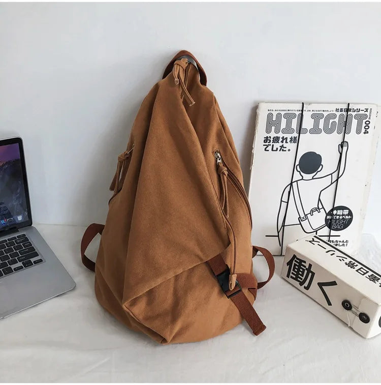 Mochila de lona de estilo japonés informal y a la moda para estudiantes de secundaria y universitarios mochila para mujeres 가mochilas masculinas