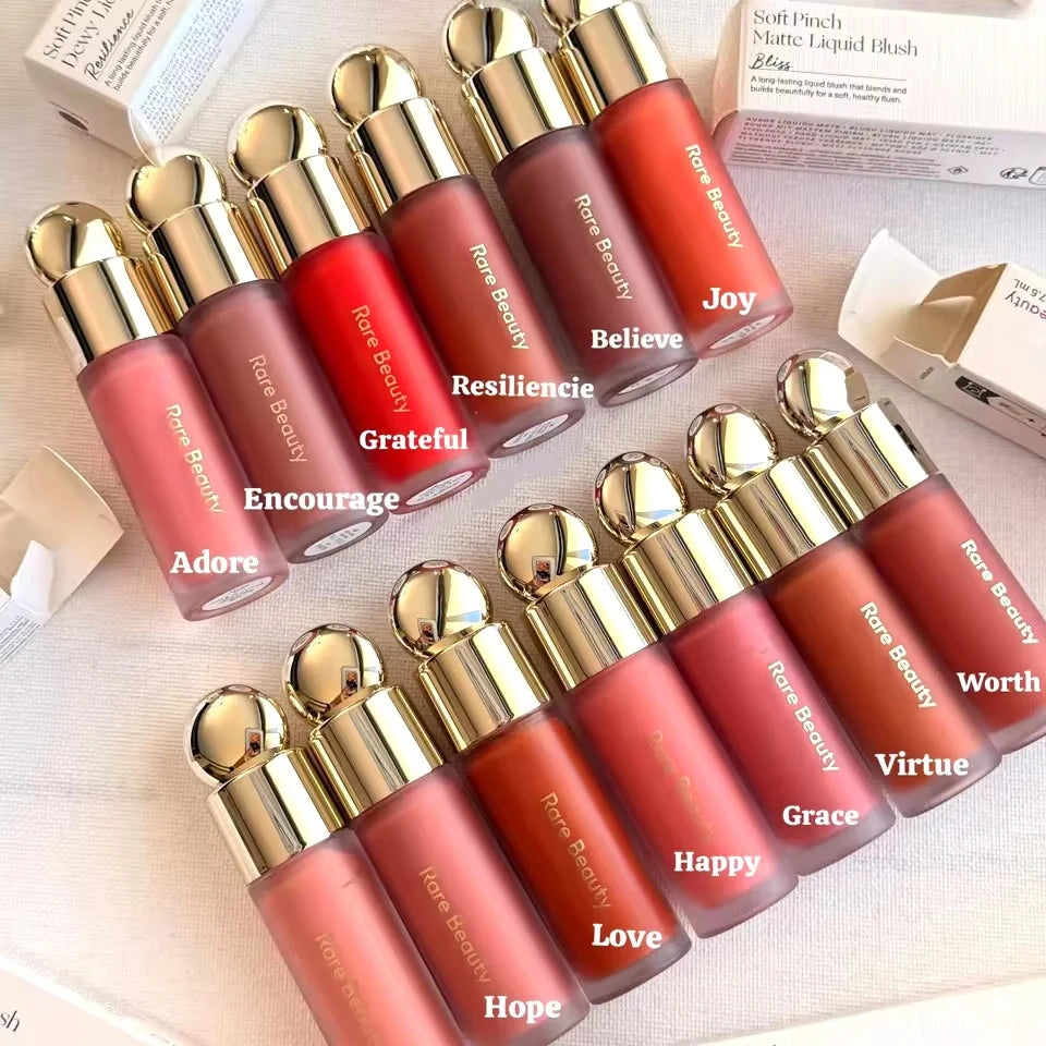 Rubor Líquido Ultra Pigmentado de Larga Duración Rare Beauty, Resistente a las Fallos, Ligero y Aireado, Worth Virtue Hope Joy Blush Makeup