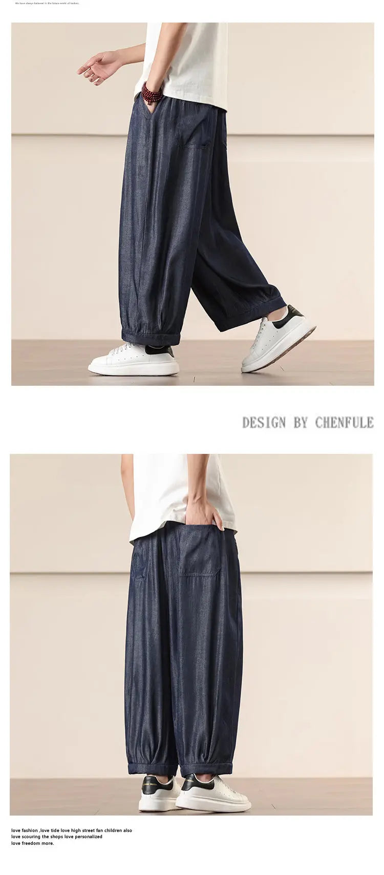Pantalones Anchos Holgados de Hombre Estilo Chino para Primavera 2026, Pantalones Harem Casuales de Nueve Puntos para Hombre, Joggers Hip Hop de Otoño