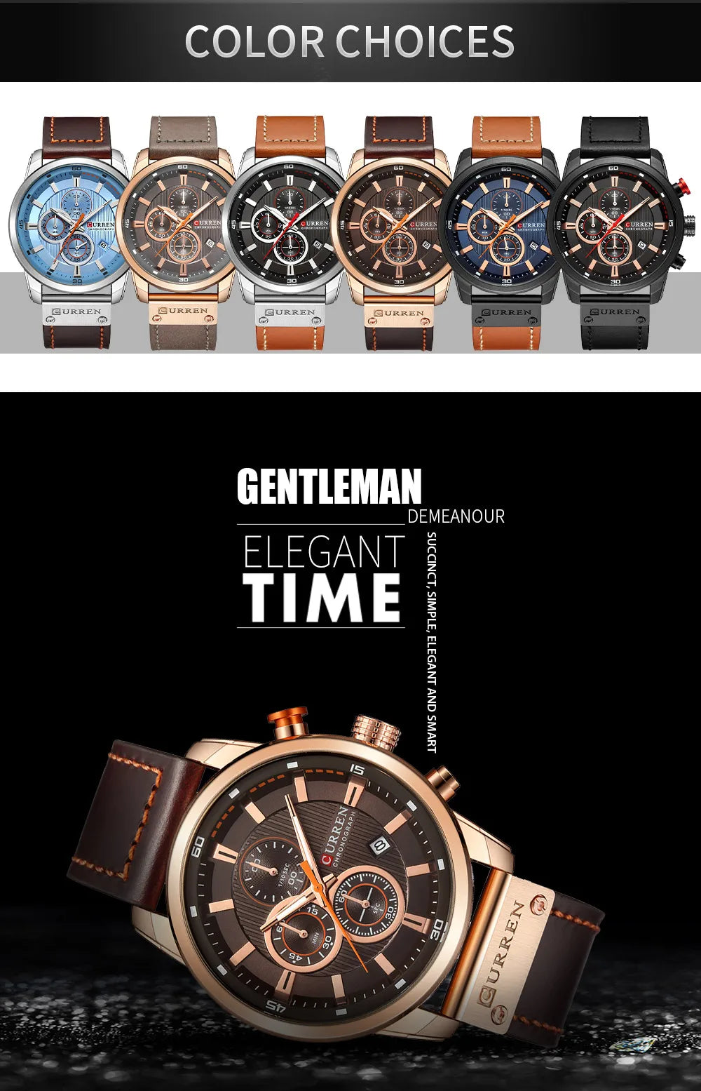 Reloj de Pulsera CURREN 8291 para Hombre, Cronógrafo de Cuarzo, Estilo Casual, Deportivo, Militar, de Moda, para Caballero