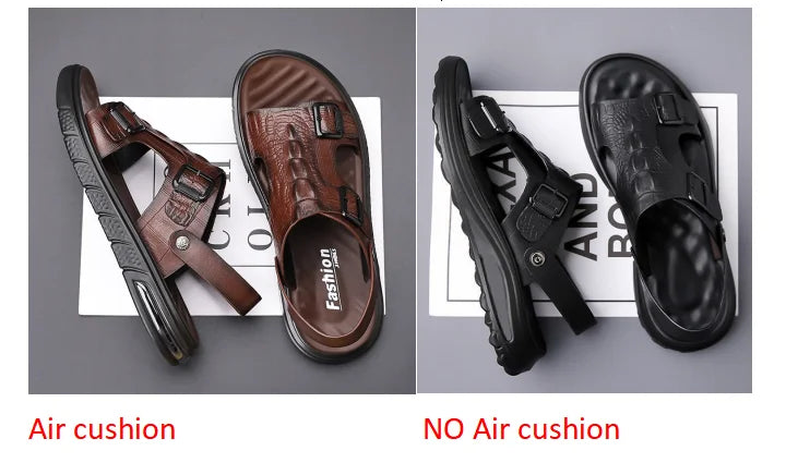 Sandalias para hombre al aire libre, zapatillas de verano al aire libre, zapatos de alta calidad, sandalias de cuero de verano 2025 para hombre, zapatos para caminar para hombre nuevo