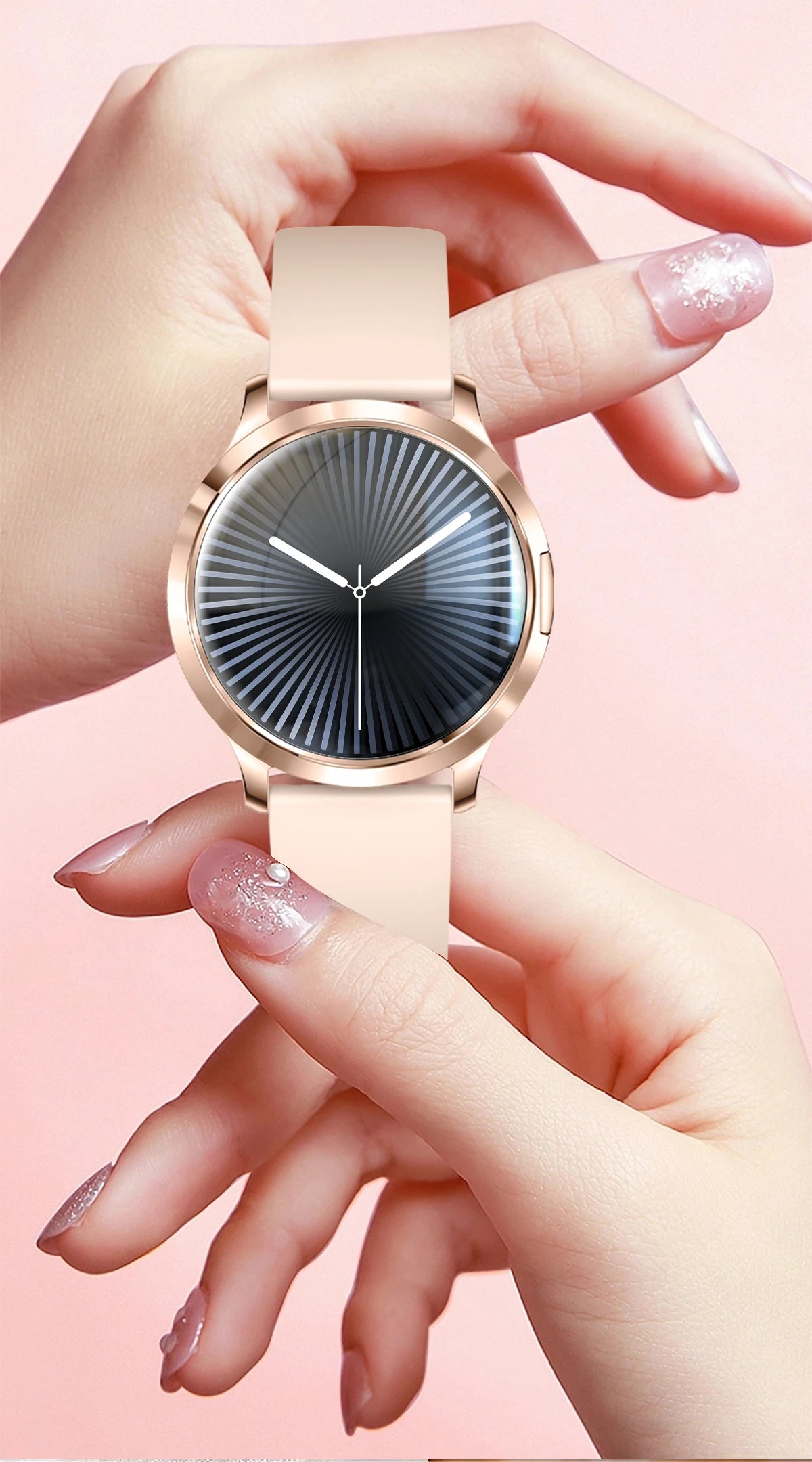 Nuevo reloj inteligente para mujer 1,32 "AMOLED pantalla completamente táctil Bluetooth llamada presión arterial IP68 impermeable NFC 7,3mm pulsera ultrafina