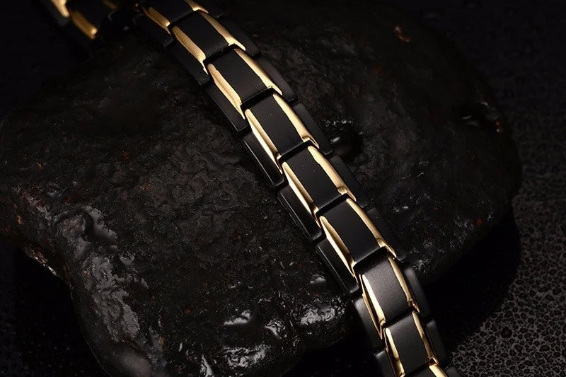 Gran oferta, pulsera de lujo a la moda para la salud, pulsera de energía para hombres, pulseras biomagnéticas antifatiga y antiradiación de acero inoxidable, joyería