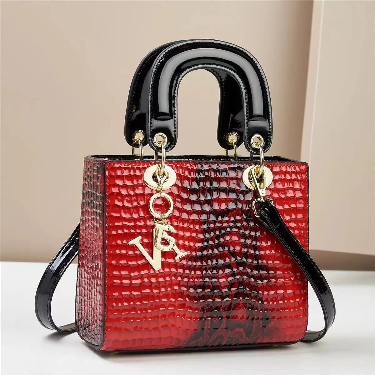 Bolso de hombro para mujer, bolsos de diseñador de lujo para mujer, bandoleras cruzadas de cuero brillante, bolsos con asa superior, bolso de tendencia para mujer