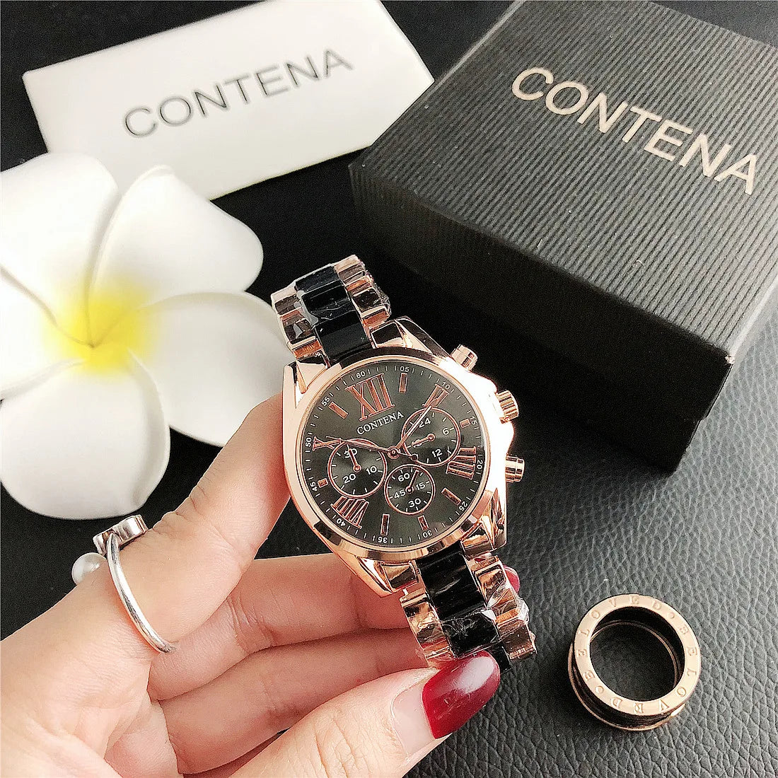 CONTENA Top Brand Luxury Watches for Women Fashion Creative Steel Bracelet Women's Watches Ladies Quartz Watch Reloj Mujer