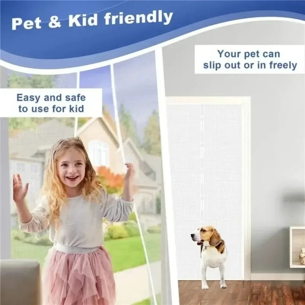 Mosquitero Magnético para Puerta y Ventana – Cierre Automático, Sin Perforaciones, 90/100cm