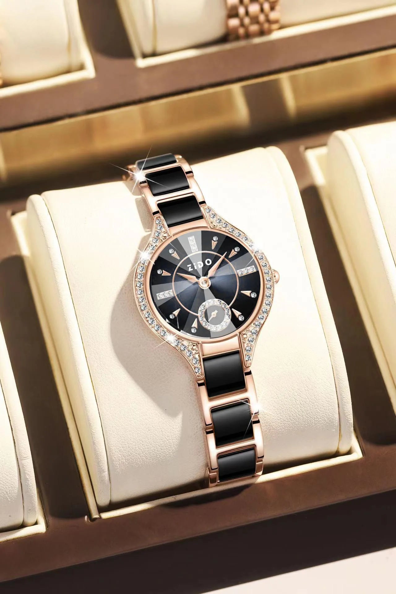 Reloj para Mujer, Marca de Lujo Retro, Resistente al Agua, con Incrustaciones de Diamantes, Acero Inoxidable de Alta Calidad, Reloj de Moda Femenino