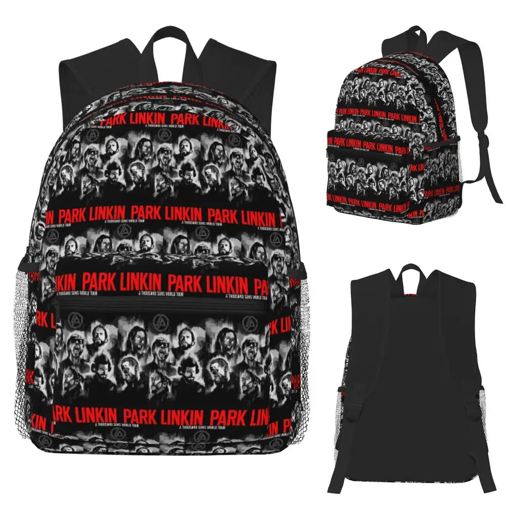 L-Linkin-S P-Park-S Band Mochila para estudiantes Mochila escolar Mochila de viaje para senderismo para niños y niñas Mochila de moda Bolsos de hombro