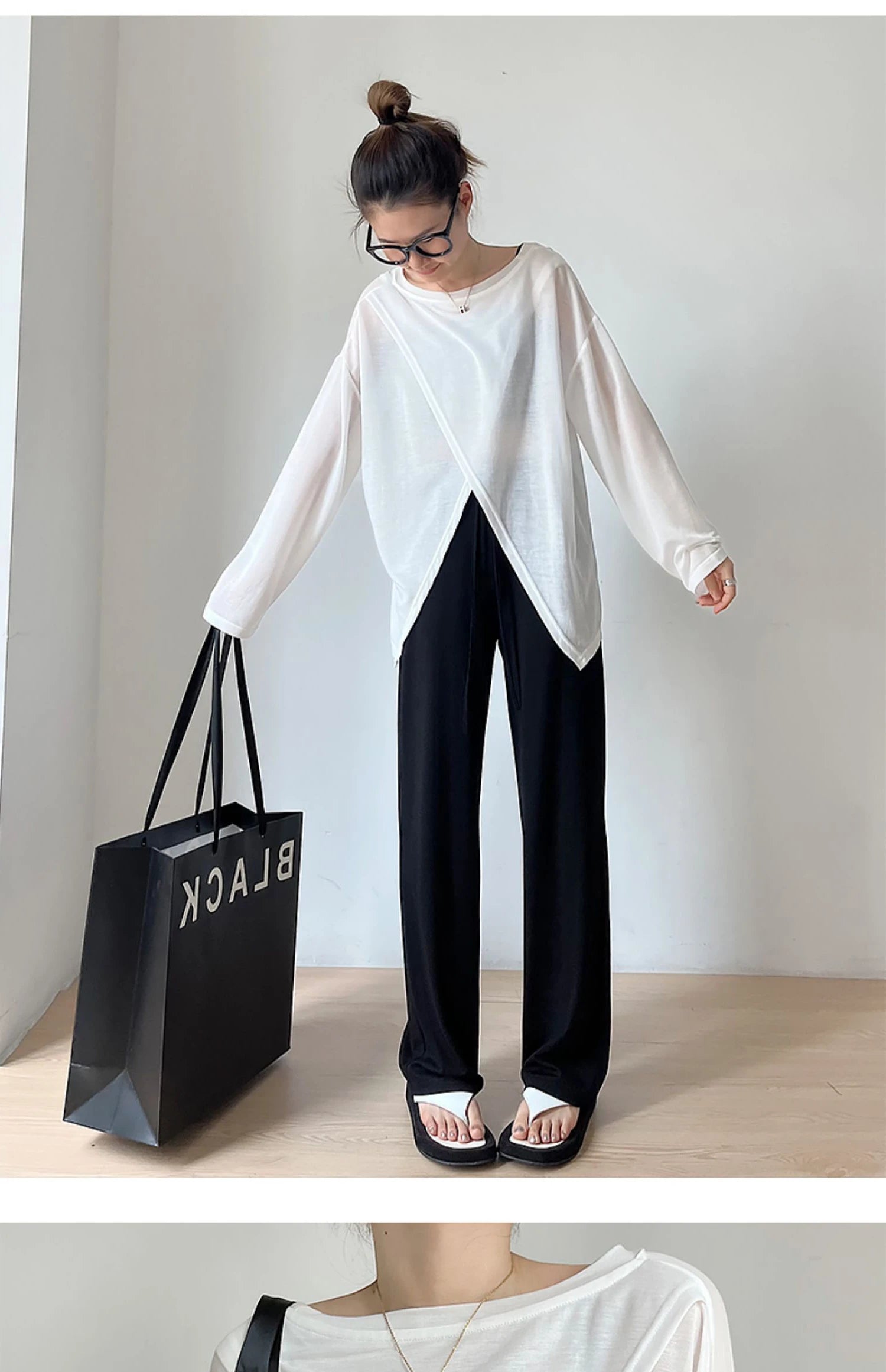 Verano elegante moda Harajuku Slim Fit ropa femenina suelta Casual todo fósforo camisetas sólido cuello redondo estilo fino camisetas de manga larga
