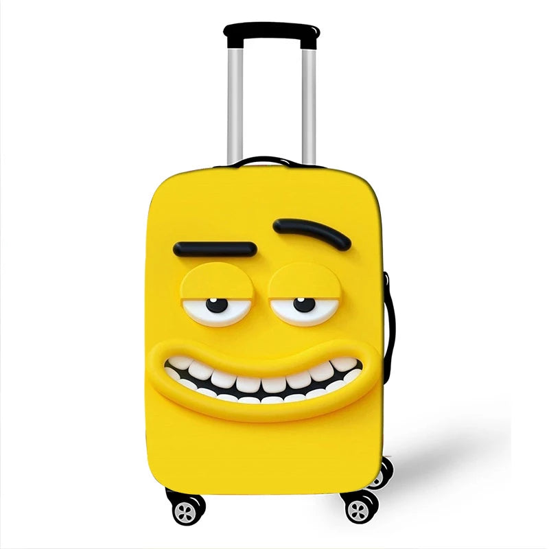 Funda antipolvo para maleta de viaje con expresión divertida, funda protectora para equipaje para cubierta de carrito de 18-32 pulgadas, accesorios de viaje