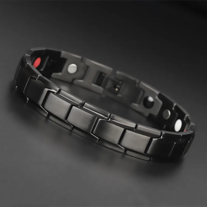 Gran oferta, pulsera de lujo a la moda para la salud, pulsera de energía para hombres, pulseras biomagnéticas antifatiga y antiradiación de acero inoxidable, joyería