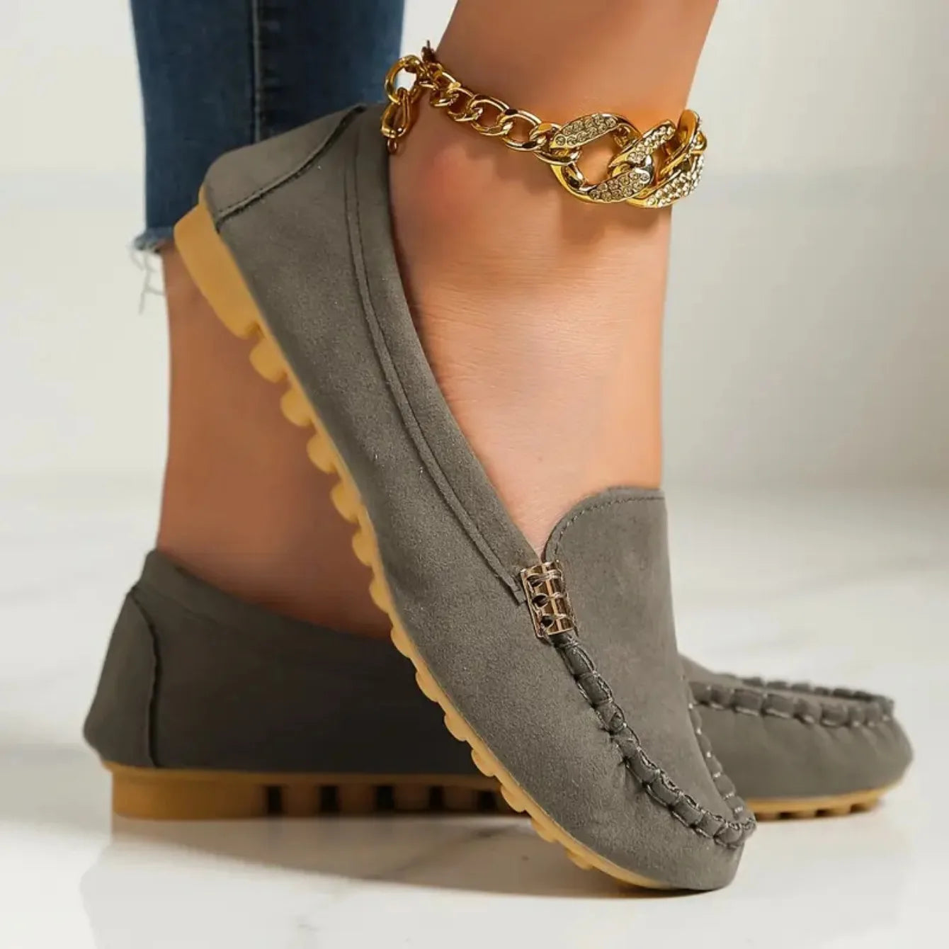 Mocasines De primavera y otoño, zapatillas resistentes al desgaste, Zapatos informales para Mujer, mocasines planos suaves antideslizantes a la moda, Zapatos De Mujer