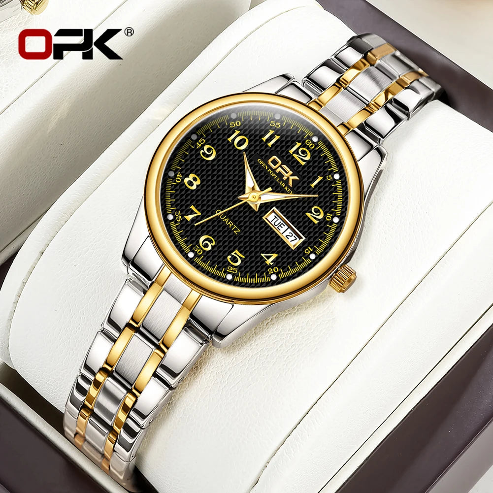 Reloj OPK 8110 para Mujer, Reloj de cuarzo resistente al agua, Reloj clásico de marca de lujo para Mujer, relojes con correa de acero inoxidable, Reloj para Mujer