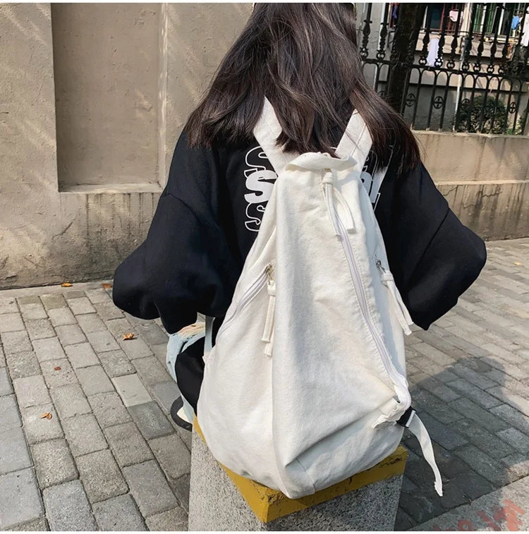 Mochila de lona de estilo japonés informal y a la moda para estudiantes de secundaria y universitarios mochila para mujeres 가mochilas masculinas