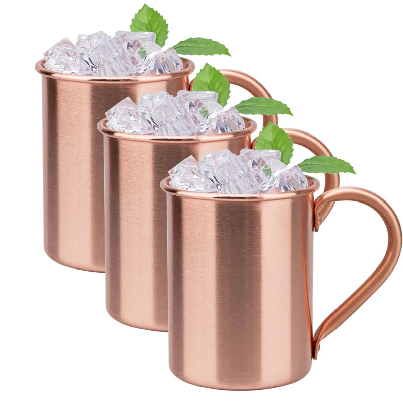 Nuevas tazas 100% cobre puro, tazas Moscow Mule de cobre puro sólido, tazas de cóctel de 400 ml, tazas para cerveza, leche y otras bebidas.