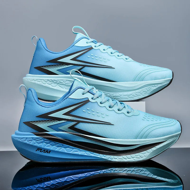 Zapatillas para correr especialidad maratón hombres deportes transpirables ligeros tablero de carbono mujeres cómodas zapatillas deportivas antideslizantes
