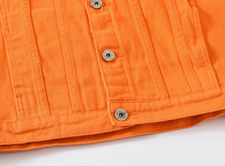 Nuevas Chaquetas Vaqueras Moradas de Moda para Hombre con Agujeros, Abrigos de Mezclilla Sólidos para Primavera y Otoño, Chaquetas Vaqueras Casuales de Algodón para Hombre, Tallas hasta 5XL