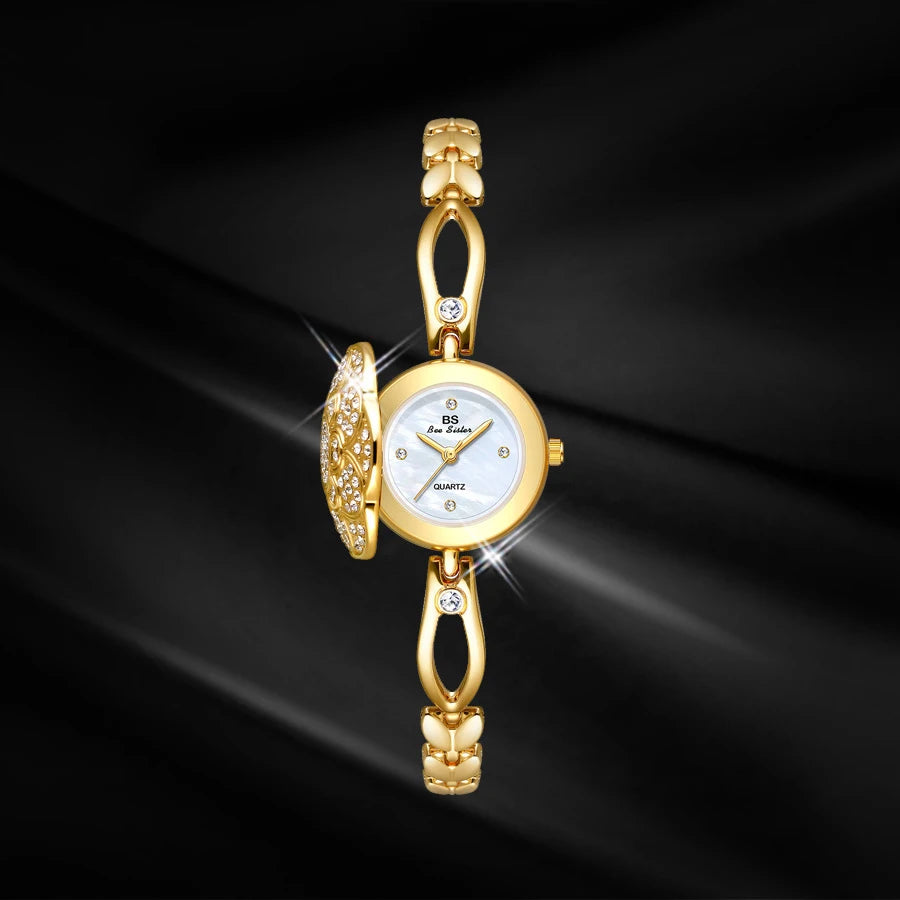 Reloj de mujer Camelia Flip-top reloj de cuarzo ligero de lujo exquisito temperamento pulsera reloj de mujer regalo