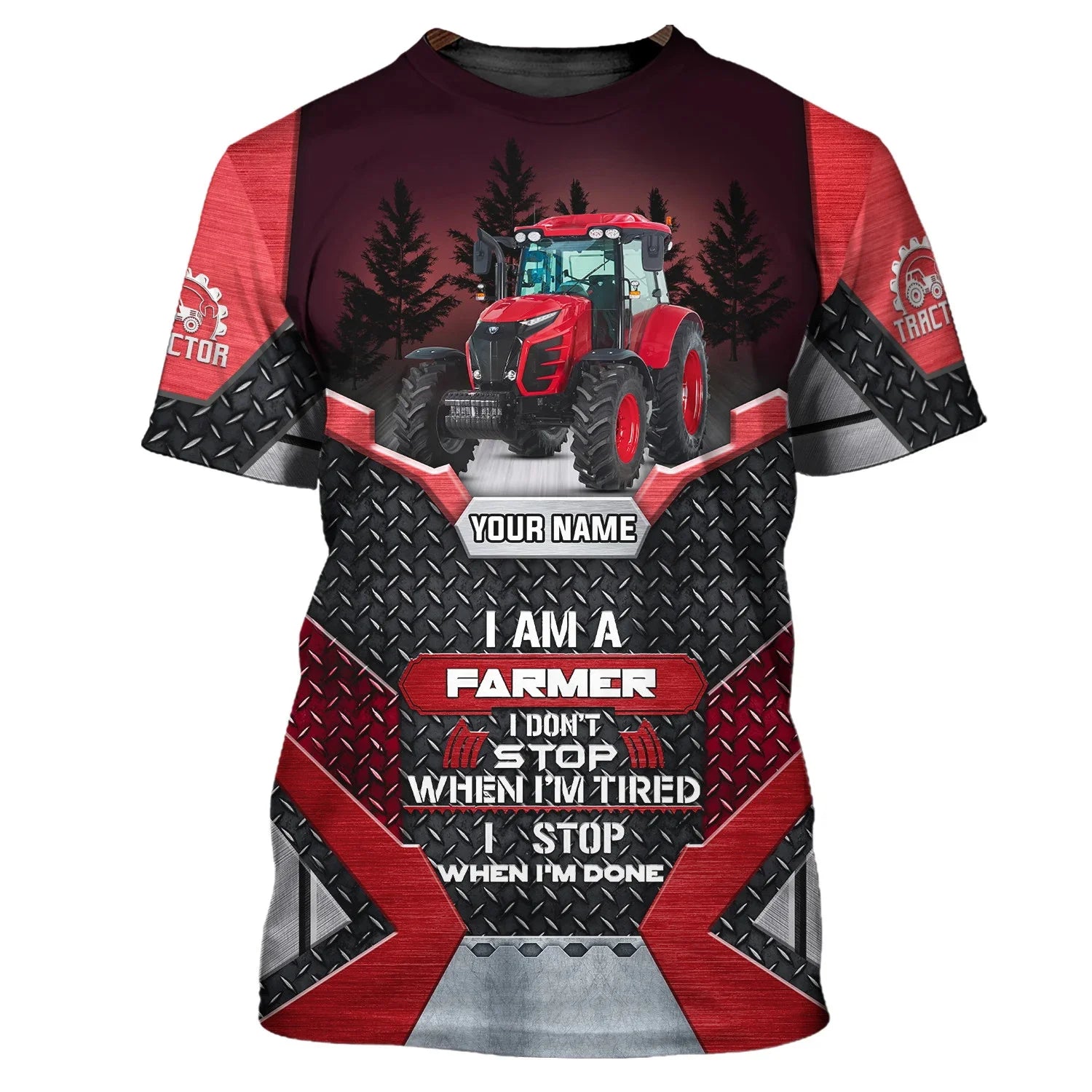 Camiseta con patrón de Tractor de granja para hombre, Top de manga corta con cuello redondo, tendencia de conductor de camión, secado rápido, gran oferta, Verano
