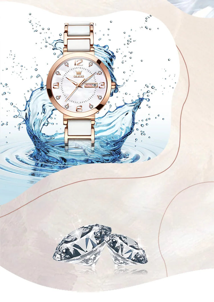 OLEVS Reloj de pulsera Para Mujer, Reloj de marca de lujo Para Mujer, pulsera elegante, relojes de cuarzo a la moda impermeables Para Mujer, Reloj Para Mujer