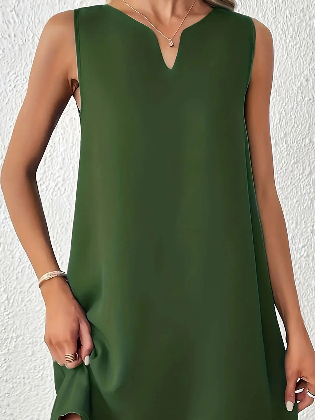 Vestido de color sólido para festival de verano tejido de talla grande para mujer