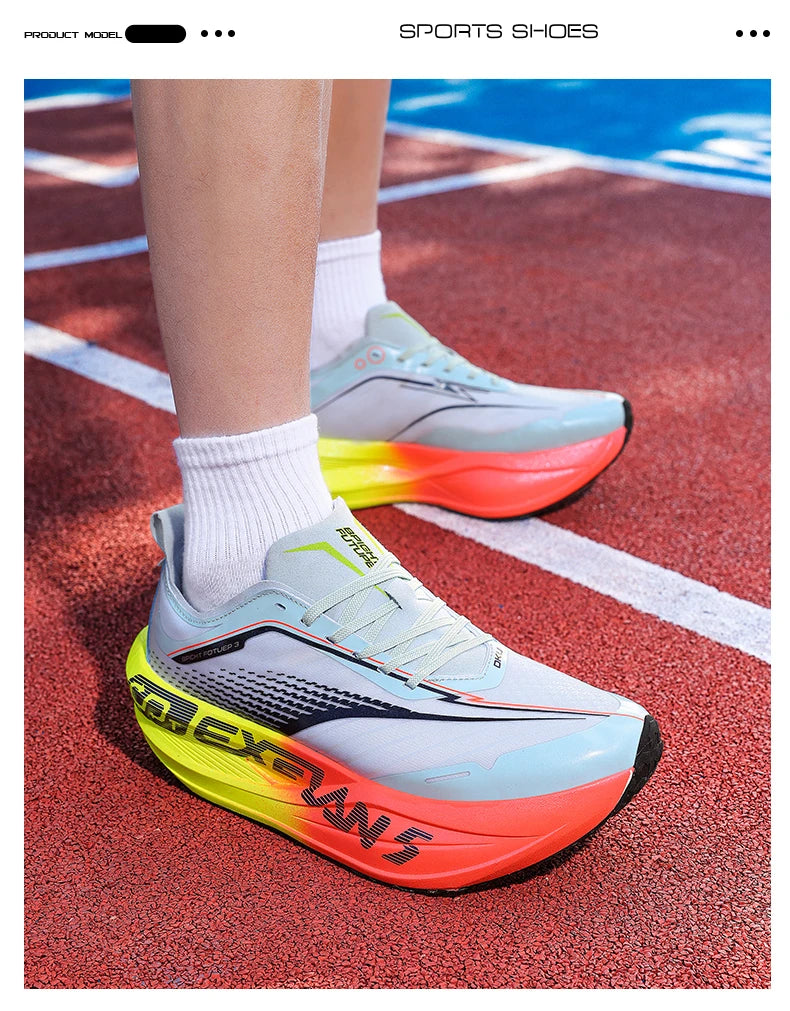 Zapatillas de Running para Hombre con Placa de Carbono, Ultraligeras, Transpirables, con Amortiguación, Antideslizantes, para Maratón, Carreras, Entrenamiento