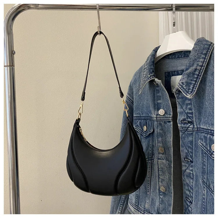 Elegante bolso de axila de cuero de Pu en relieve para mujer, bolso de hombro, bolso de mano de moda, bolso cruzado versátil para ir al trabajo