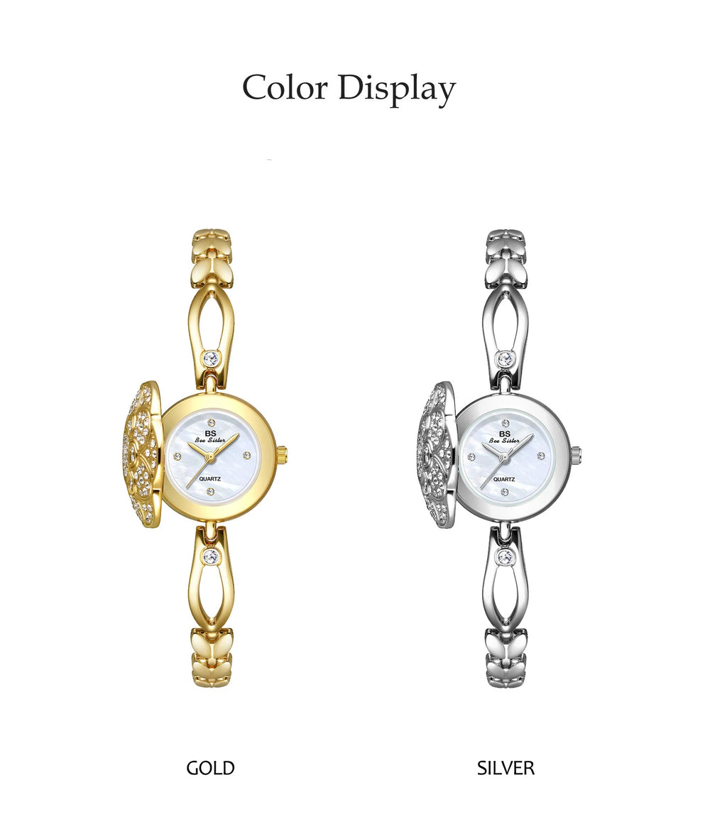 Reloj de mujer Camelia Flip-top reloj de cuarzo ligero de lujo exquisito temperamento pulsera reloj de mujer regalo