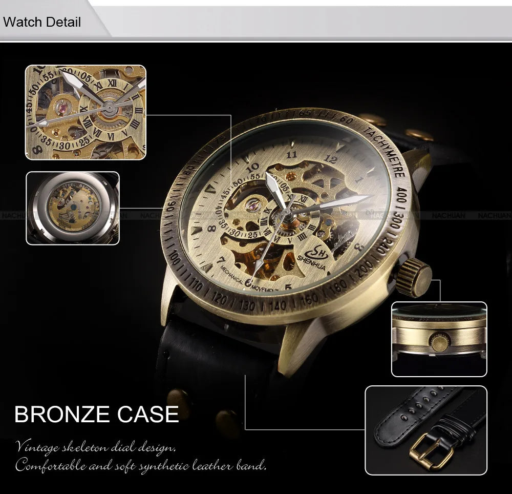 Relojes mecánicos automáticos para hombre, reloj de pulsera con esqueleto de Tourbillon, luminoso, de lujo