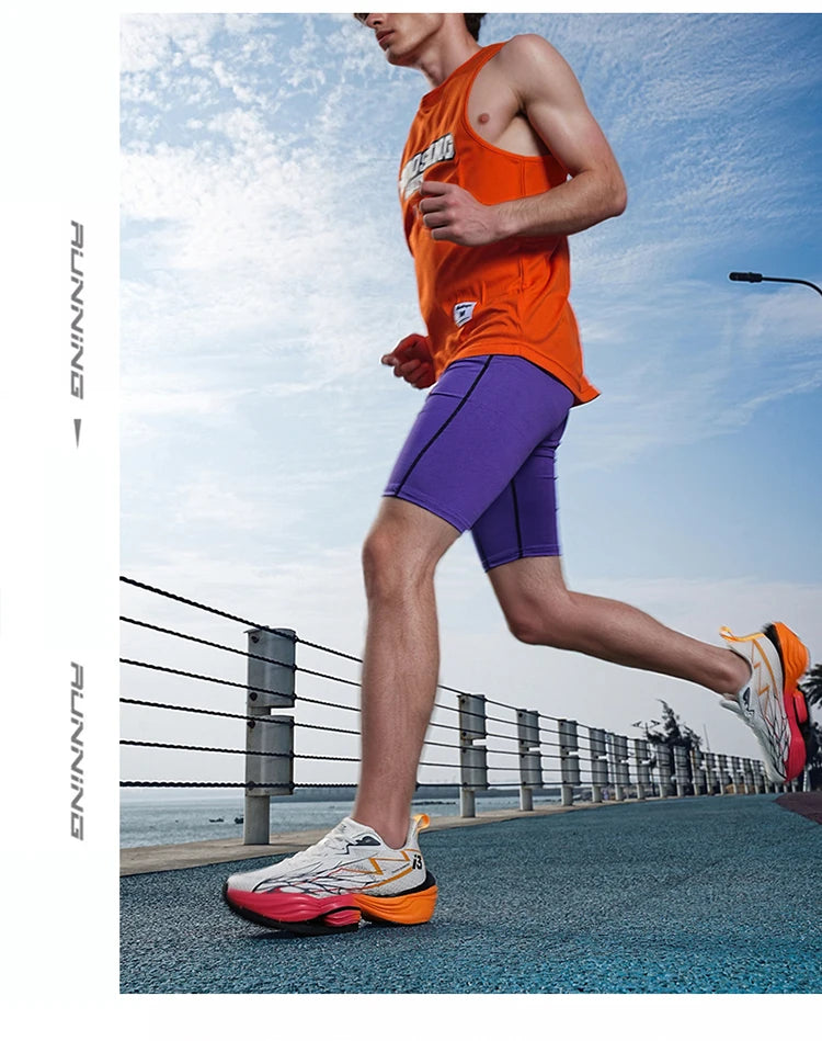 Zapatos deportivos para hombre, zapatillas de deporte para mujer, zapatillas para correr con placa de carbono para maratón, zapatos de entrenamiento de atletismo ligeros que absorben los golpes
