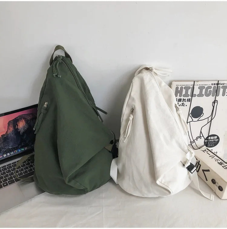 Mochila de lona de estilo japonés informal y a la moda para estudiantes de secundaria y universitarios mochila para mujeres 가mochilas masculinas
