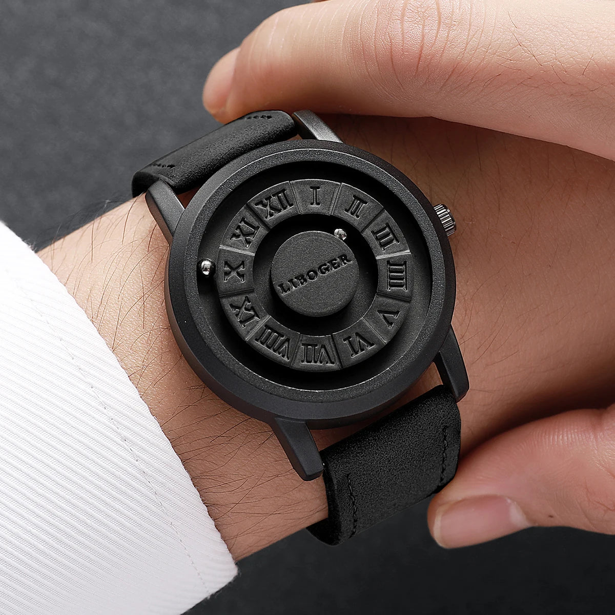 Relojes deportivos con suspensión magnética para hombre, relojes de pulsera de cuarzo informales para hombre, reloj Masculino (sin caja)