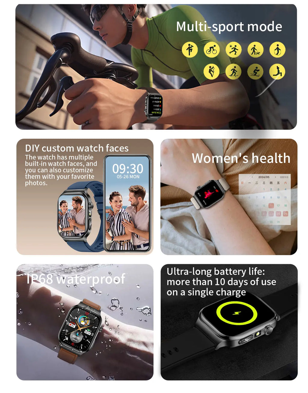 Nuevo Reloj Inteligente de Salud Nivel Hospitalario 2026 con Medición de Grasa Corporal, ECG, Oxígeno en Sangre, Presión Arterial, Pantalla AMOLED HD, Llamadas y Funciones Deportivas para Hombre