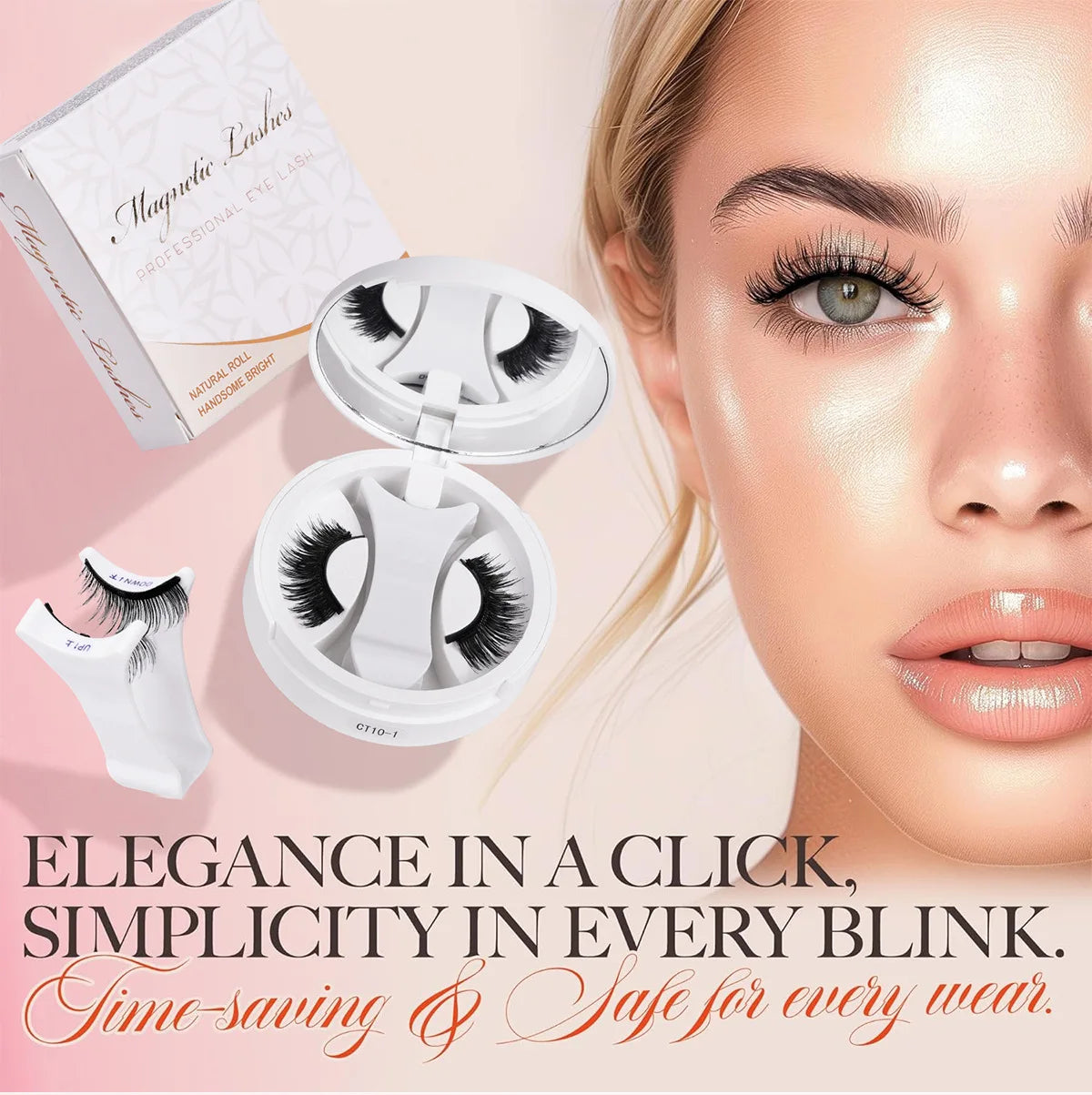 Magnetic Fake Eyelashes Set – Reusable 3D, No Glue, Waterproof